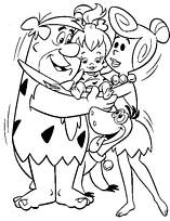 coloriage flintstones famille pierrre a feu